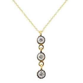 Bilezikhane Üçlü Tektaş 1.41 Gram 14 Ayar Altın Kolye