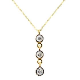 Bilezikhane Üçlü Tektaş 1.41 Gram 14 Ayar Altın Kolye