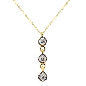 Bilezikhane Üçlü Tektaş 1.41 Gram 14 Ayar Altın Kolye