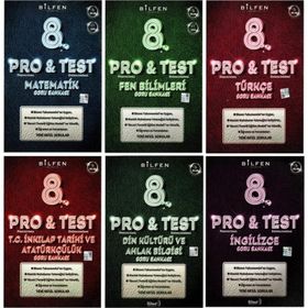Bilfen 8. Sınıf Pro Test Yeni Nesil Soru Bankası Seti 6 Kitap