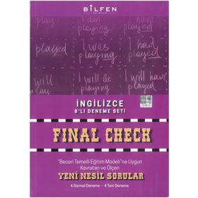 Bilfen Yayınları 8. Sınıf İngilizce Son Kontrol 8'li Deneme Seti