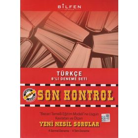 Bilfen Yayınları 8. Sınıf Türkçe Son Kontrol 8'li Deneme Seti