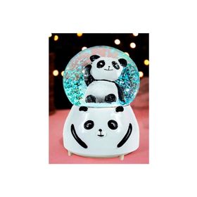Bilger Sevimli Panda Renk Değiştiren Işıklı Müzikli Kar Taneli Orta Boy Kar Küresi