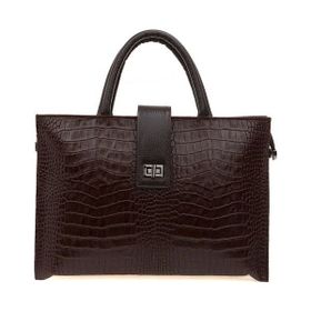 Bilik Deri BLM093045 Kahve Kroko Deri Unisex Laptop ve Evrak Çantası