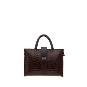 Bilik Deri BLM093045 Kahve Kroko Deri Unisex Laptop ve Evrak Çantası