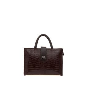 Bilik Deri BLM093045 Kahve Kroko Deri Unisex Laptop ve Evrak Çantası