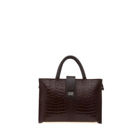 Bilik Deri BLM093045 Kahve Kroko Deri Unisex Laptop ve Evrak Çantası