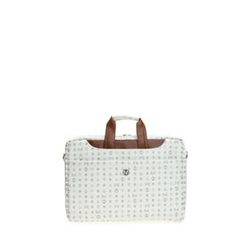 Bilik Deri BRIEFCASE-MN Monogram Beyaz Taba Unisex Laptop & Evrak Çantası