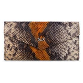 Bilik Deri BSH 3071 Bej Yılan Taba Kadın Cüzdan