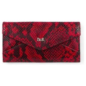 Bilik Deri BSH 3071 Kırmızı Yılan Kadın Cüzdan