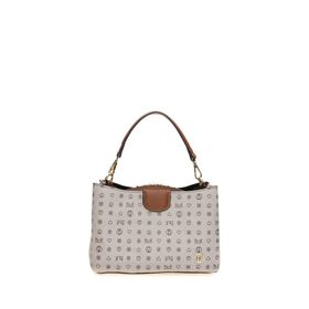 Bilik Deri DLR 109-MN Monogram Gri/Taba Kadın Omuz Çantası