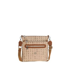 Bilik Deri MTŞ 269-MN Monogram Açık Vizon/Taba Kadın Çapraz Askılı Çanta