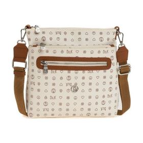 Bilik Deri MTŞ 269-MN Monogram Bej/Taba Kadın Çapraz Askılı Çanta