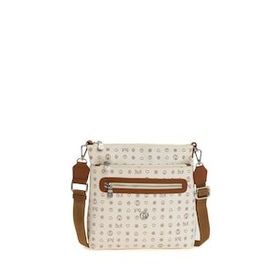 Bilik Deri MTŞ 269-MN Monogram Bej/Taba Kadın Çapraz Askılı Çanta