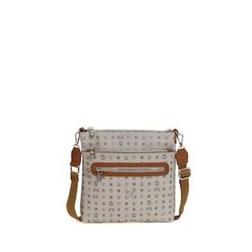 Bilik Deri MTŞ 269-MN Monogram Gri/Taba Kadın Çapraz Askılı Çanta