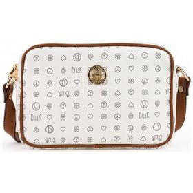 Bilik Deri NV 1002-MN Monogram Beyaz Taba Kadın Çapraz Askılı Çanta
