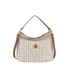 Bilik Deri NV 1003-MN Monogram Bej Taba Kadın Omuz Çantası