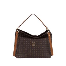 Bilik Deri NV 1003-MN Monogram Kahve Taba Kadın Omuz Çantası