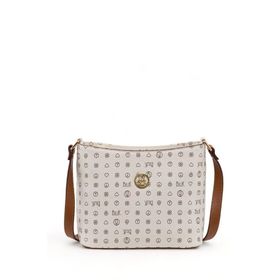 Bilik Deri NV 1008-MN Monogram Bej Taba Kadın Çapraz Askılı Çanta