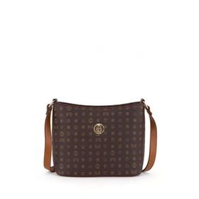 Bilik Deri NV 1008-MN Monogram Kahve Taba Kadın Çapraz Askılı Çanta