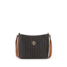 Bilik Deri NV 1008-MN Monogram Siyah Taba Kadın Çapraz Askılı Çanta