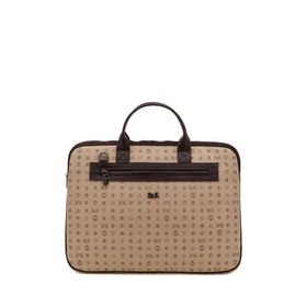 Bilik Deri RH09 BUSİNESS-MN Monogram Açık Vizon Kahve Unisex Laptop ve Evrak Çantası