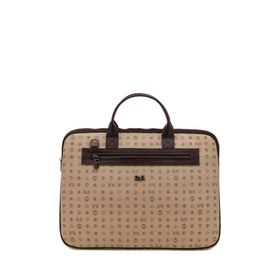 Bilik Deri RH09 BUSİNESS-MN Monogram Açık Vizon Kahve Unisex Laptop ve Evrak Çantası