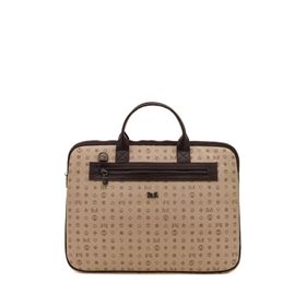 Bilik Deri RH09 BUSİNESS-MN Monogram Açık Vizon Kahve Unisex Laptop ve Evrak Çantası