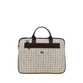 Bilik Deri RH09 BUSİNESS-MN Monogram Bej Kahve Unisex Laptop ve Evrak Çantası