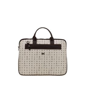 Bilik Deri RH09 BUSİNESS-MN Monogram Bej Kahve Unisex Laptop ve Evrak Çantası