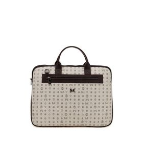 Bilik Deri RH09 BUSİNESS-MN Monogram Bej Kahve Unisex Laptop ve Evrak Çantası