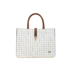 Bilik Deri SYM 517-MN Monogram Beyaz/Taba Kadın Omuz Çantası