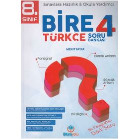 Bilimyolu Yayınları Yayıncılık 8. Sınıf Bire 4 Türkçe Soru Bankası
