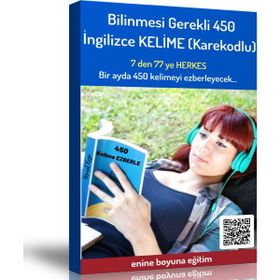 Bilinmesi Gerekli 450 İngilizce Kelime Karekodlu Spiralli Kitap Enine Boyuna Eğitim