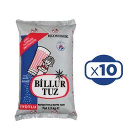 Billur 1.5 kg Rafine İyotlu Tuz (10 adet)