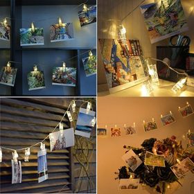Bilsev Pazarlama 10'lu Led Işıklı Fotoğraf Mandalları