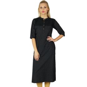 Bimba Boho Kurti Kurta Şık Stil Özel Hint Siyah Kadın Tunik