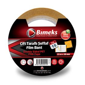 Bimeks Çift Taraflı 25 mt 38 mm Standart Şeffaf Bant