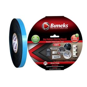 Bimeks Çift Taraflı 25 mt x 19 mm Köpük Montaj Bant
