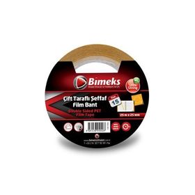Bimeks Çift Taraflı 25m x 25mm Standart Şeffaf Bant