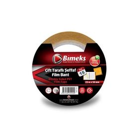 Bimeks Çift Taraflı 25m x 50mm Standart Şeffaf Bant