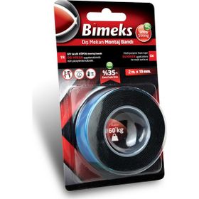 Bimeks Çift Taraflı Extra Güçlü 19 mm 2 mt Köpük Montaj Bandı