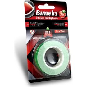 Bimeks Çift Taraflı Extra Güçlü 19 mm 2 mt Köpük Montaj Bandı