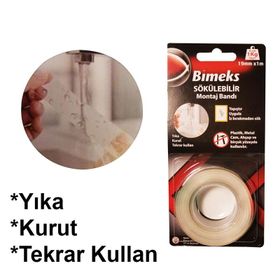 Bimeks Sökülebilir 19 mm 1 mt Montaj Bandı