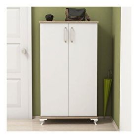 Bimossa Ceviz-Beyaz 120 cm Ayakkabılık Dolap
