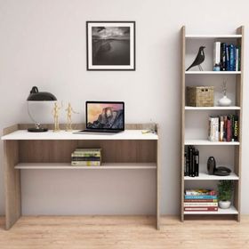 Bimossa T7020 Ceviz Beyaz Mahpeyker Kitaplık ve Çalışma Masası