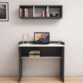 Bimossa V1030 Nakşidil Raflı Antrasit Çalışma Masası