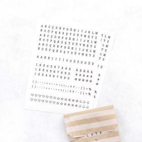 Bimotif 1 Sayfa Şeffaf Harf Rakam Sticker Seti