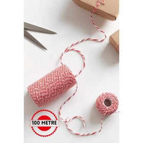 Bimotif 100 m Kırmızı Beyaz Paket İpi