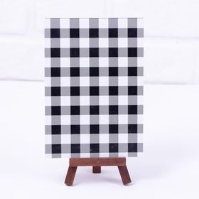 Bimotif 12x17 cm 2 Adet Siyah Ekose Desenli Not Kartı